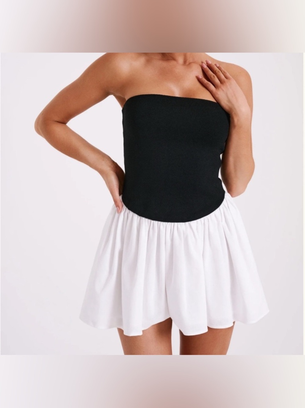 Meshki Hannah Knit & Linen Mini Dress